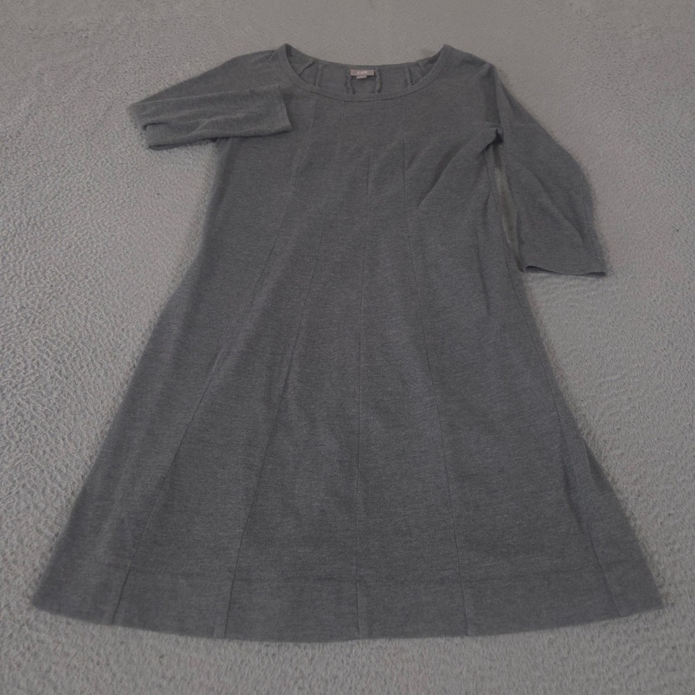 J. Jill Dress Womens XS Petite Gray Heathered Cotton Modal Pleated A-Line Tunic